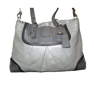 COACH 2012 Ashley Spectator Leather Carryall satchel Gray Colorblock 10  X 15